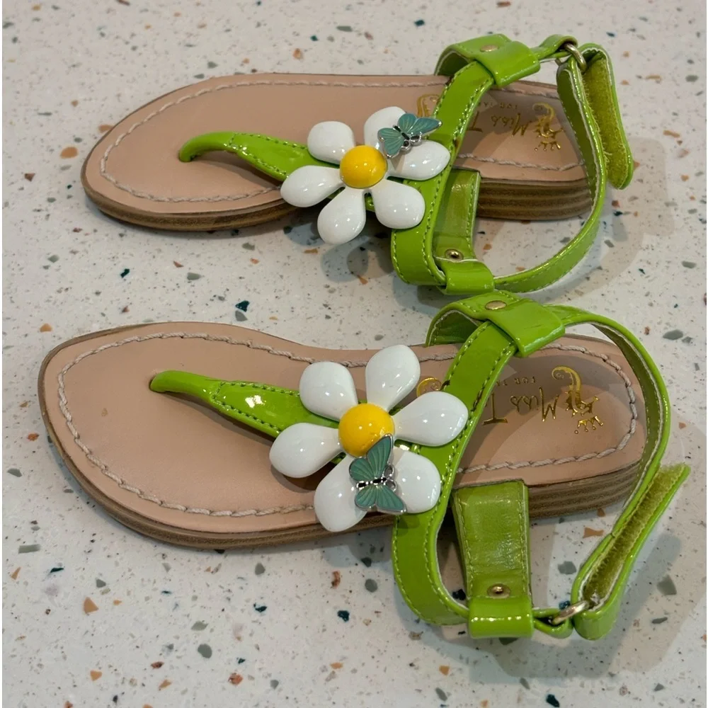 Miss Trish for Target Thong Sandals with Flower &‎ Butterfly Little Girls Size 7
